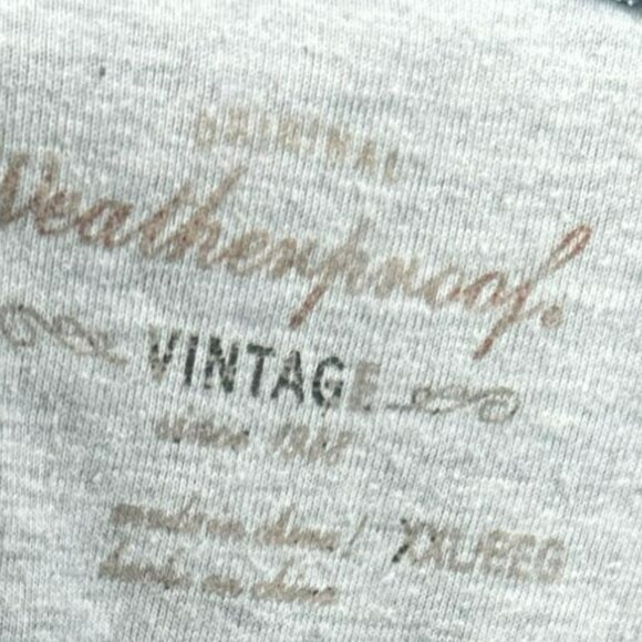 Quilted Gray Hooded Pullover Sweatshirt With Kangaroo Pocket‎ & Button Closure - Picture 8 of 16